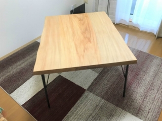 新潟市のY様邸の一枚板栃材フロアテーブルをダイニング用として作り替えさせていただきました！