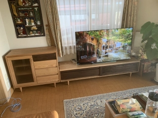 新発田市のW様邸へ180幅テレビボード・90幅サイドボードをお届けしました！