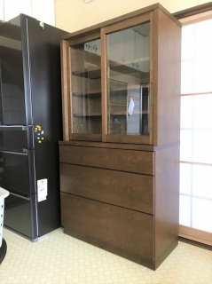 新発田市のS様邸へ【90幅ナラ材特注食器棚】お届けしました！