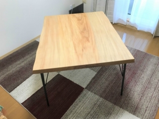 新潟市のY様邸の一枚板栃材フロアテーブルをダイニング用として作り替えさせていただきました！