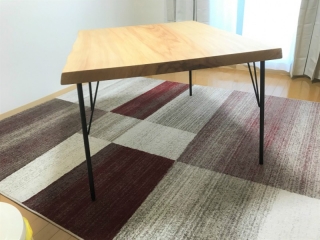 新潟市のY様邸の一枚板栃材フロアテーブルをダイニング用として作り替えさせていただきました！