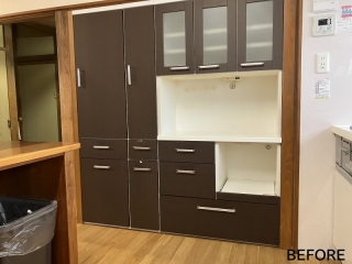 新潟市のF様邸へ170幅ウォールナット材特注カップボードをお届けしました！