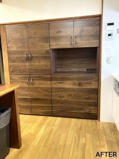 新潟市のF様邸へ170幅ウォールナット材特注カップボードをお届けしました！